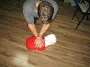 First aid Training CPR Chest Compressions